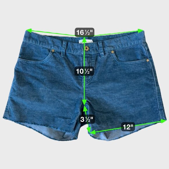 Carve Designs Oahu Corduroy Shorts Blue Women's Size 6 Mid-Rise Raw-Hem - Picture 11 of 11